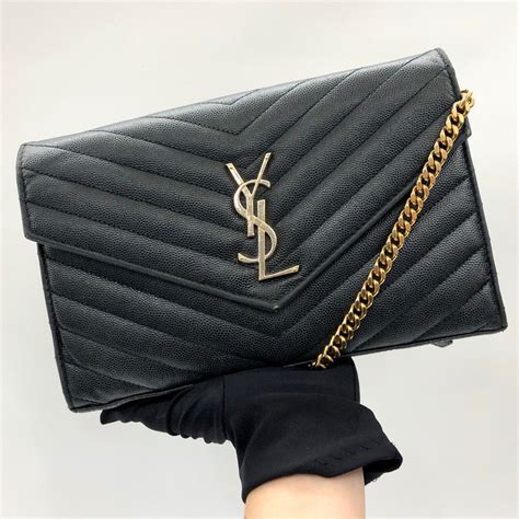 ysl envelope chain wallet bag|ysl uptown wallet on chain.